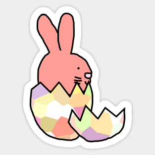 Cute Rose Bunny Rabbit Hatching from Egg Sticker